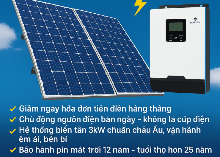Với 30 triệu đồng, bạn sở hữu ngay giàn năng lượng mặt trời 3kW